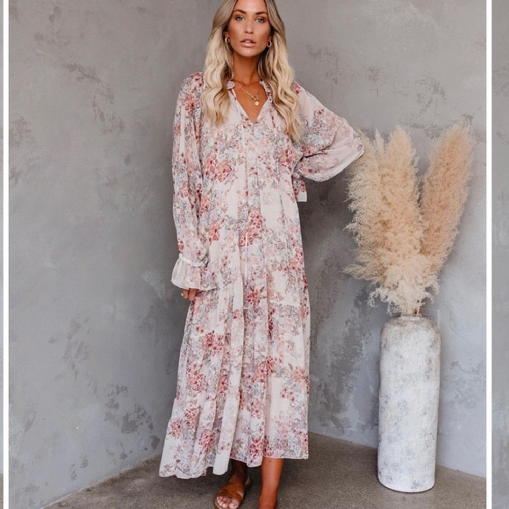Vici Countryside Floral Tiered Boho Maxi Dress